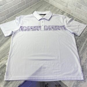 Travis Mathew White and Lavender Polo Shirt
